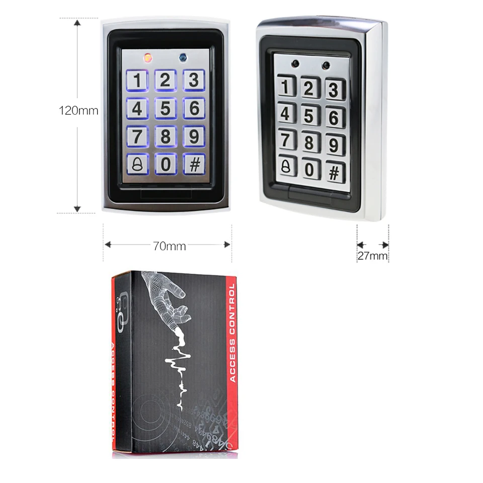 digital door lock Hot Sale Waterproof Metal Rfid Access Control Keypad With 1000 Users+ 10 Key Fobs For RFID Door Access Control System garage remote control