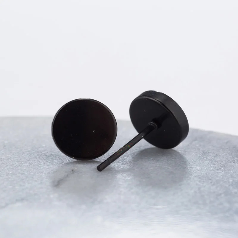 Minimalist Hollow Small Round Earrings for Women Hiphop Stainless Steel Black Circle Earings Ear Studs For Friend Boyfriend Gift H06c0ead271c74c8ab9c6d6c9db5e7b64m