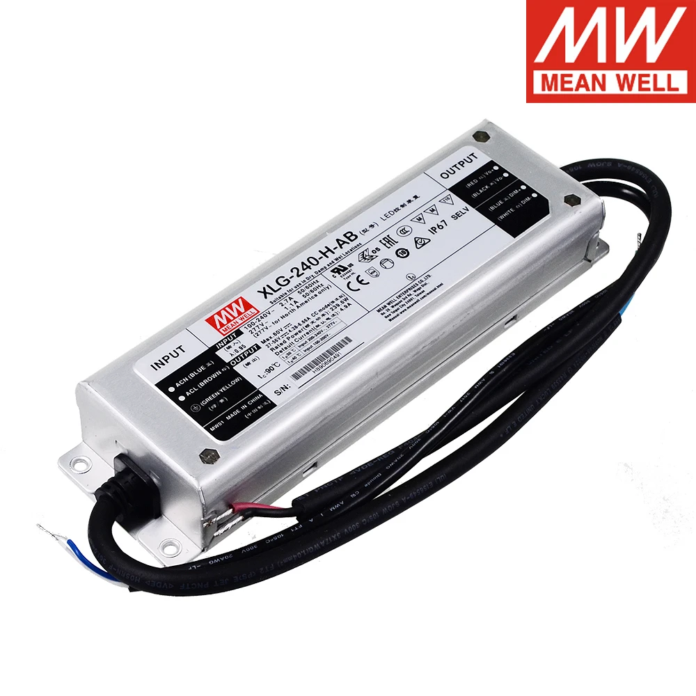 Mean well XLG-240-H-AB 240w 4900ma 27-56v定電力ledドライバー2個用