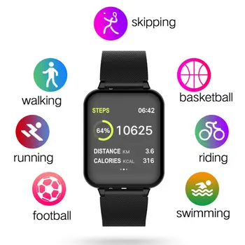 

COXANG B57 Smart Watch Men Women Heart Rate Tracker Blood Pressure Pedometer Waterproof Sports B57 Smartwatch For Android Apple