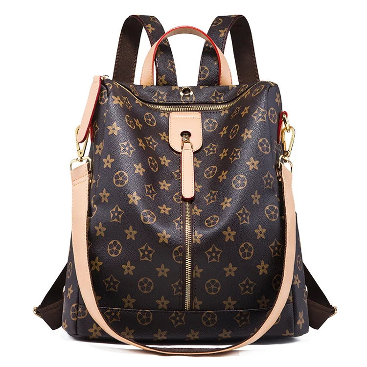 

Backpack 2020 New Style Versitile Fashion Printed Soft Leather Anti-Theft WOMEN'S Bag Bag Leisure Bag