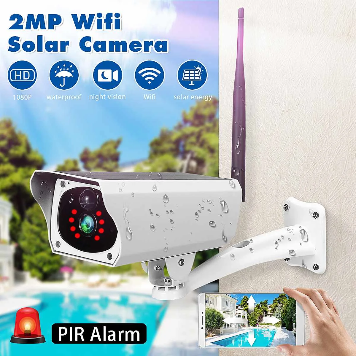 IP камера с Wi Fi и солнечной батареей 1080P HD|Камеры видеонаблюдения| |