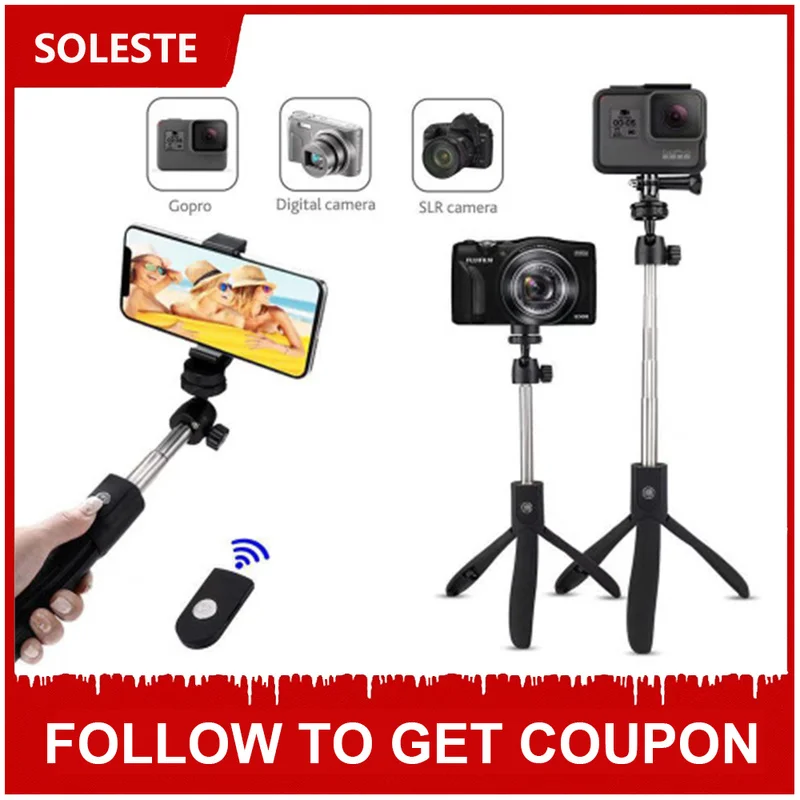 

4 In 1 Wireless Bluetooth Selfie Stick for Huawei/Iphone/Android Foldable Handheld Monopod Shutter Remote Extendable Mini Tripod
