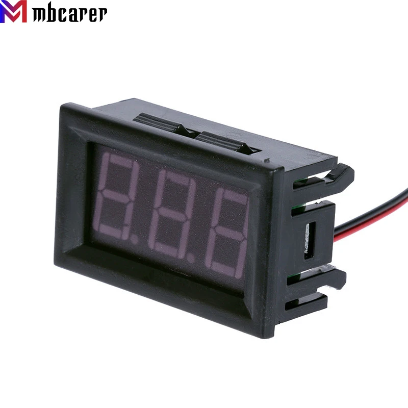 Mini voltímetro Digital amperímetro 0,56 pulgadas Panel LED DC 4,5-30V amperímetro voltímetro medidor de corriente de voltaje pantalla RGB de dos cables