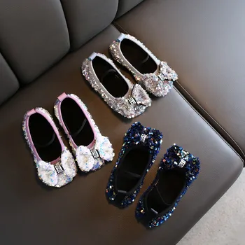 

Children Infant Kids Baby Girls Bowknot Bling Sequins Single Princess Casual Shoes kids shoes Sapato Infantil for girls 2020 New