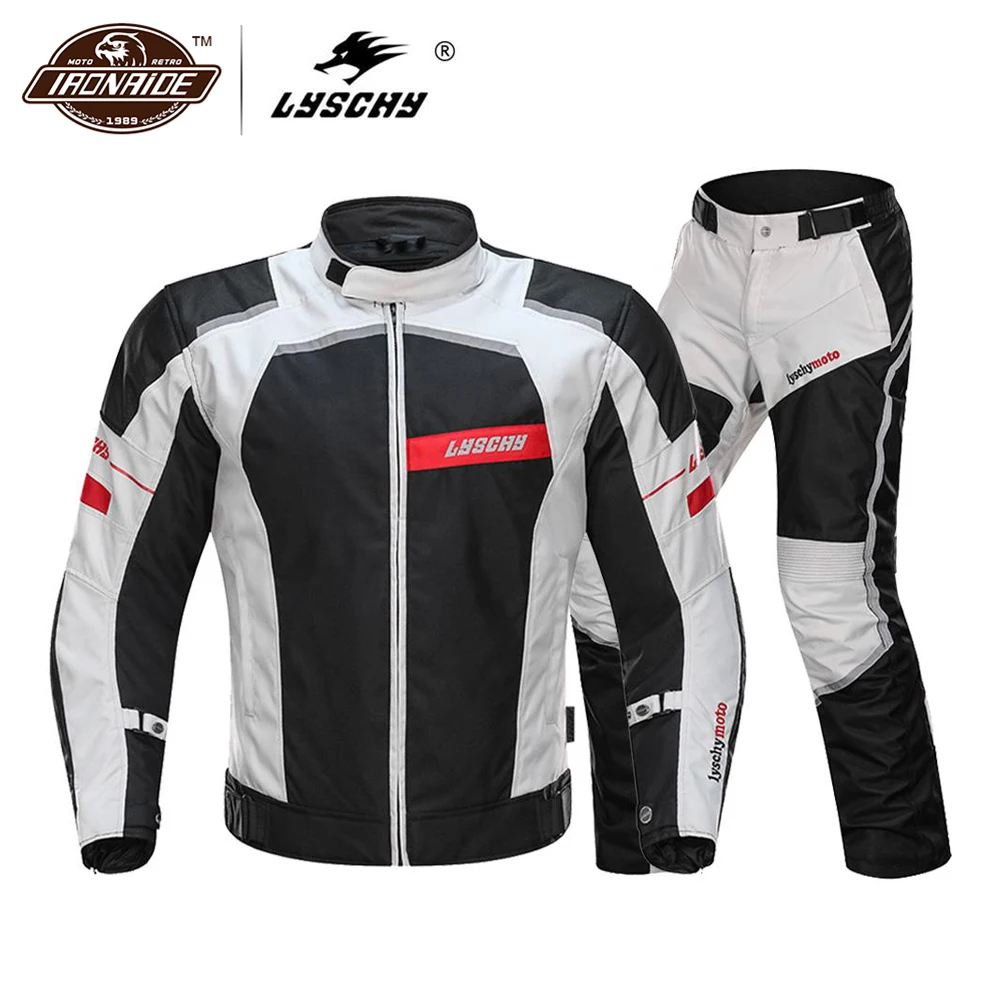 

LYSCHY Men Motorcycle Jacket Summer Chaqueta Moto Jacket Reflective Protective Gear Motorbike Motocross Racing Riding Clothing