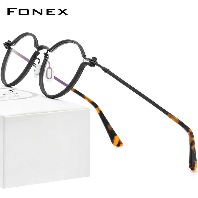 

FONEX Мужские Винтажные круглые оптические очки без винтов, F1029