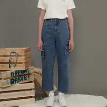 Зима Осень дизайн женские джинсы Полная Длина Высокая талия высокое качество джинсовые брюки, Капри декоративные карманы повседневные брюки