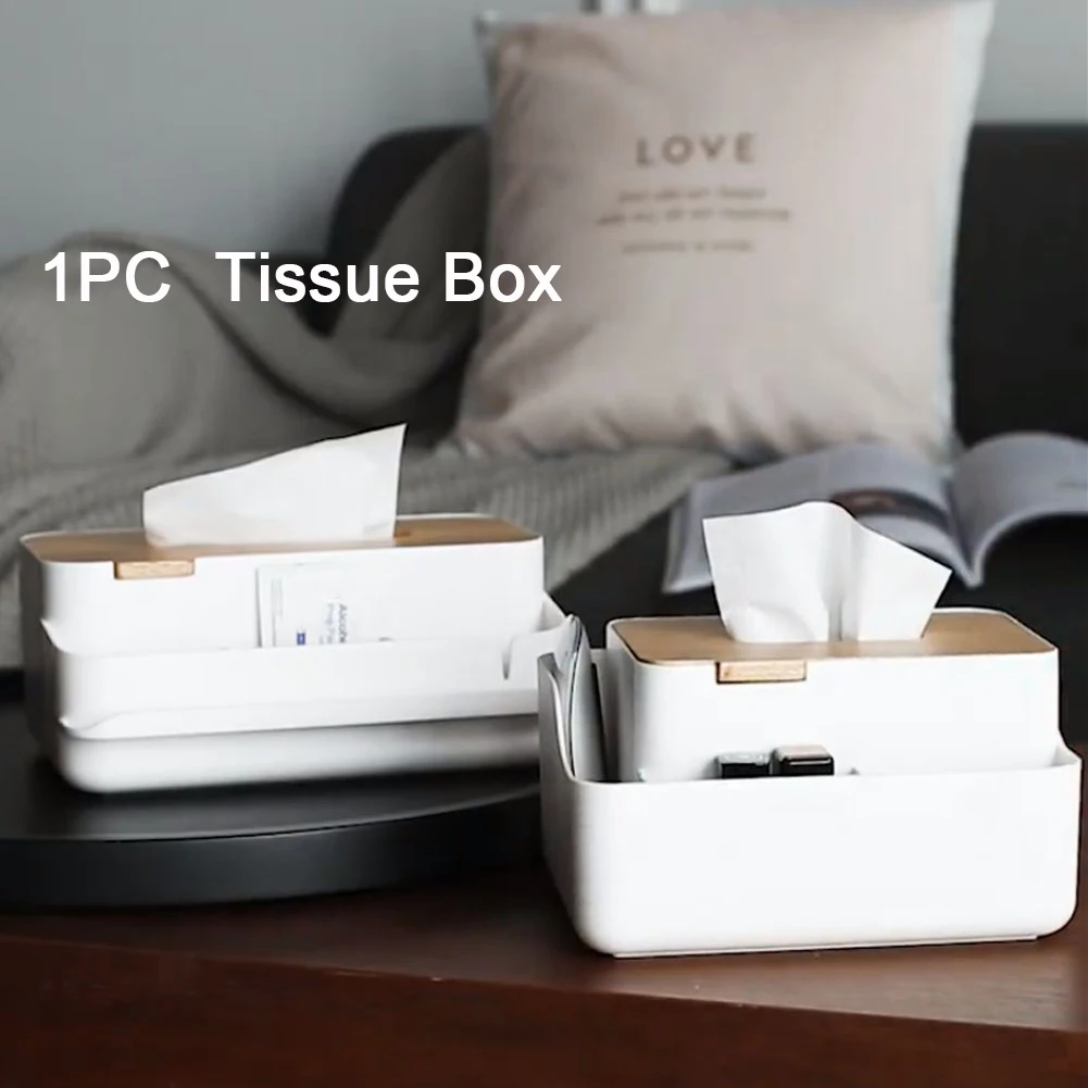 Tissue Box Wooden Cover Non Slip Living Room Multifunctional Desktop Container Paper Dispenser European Style Storage Holder