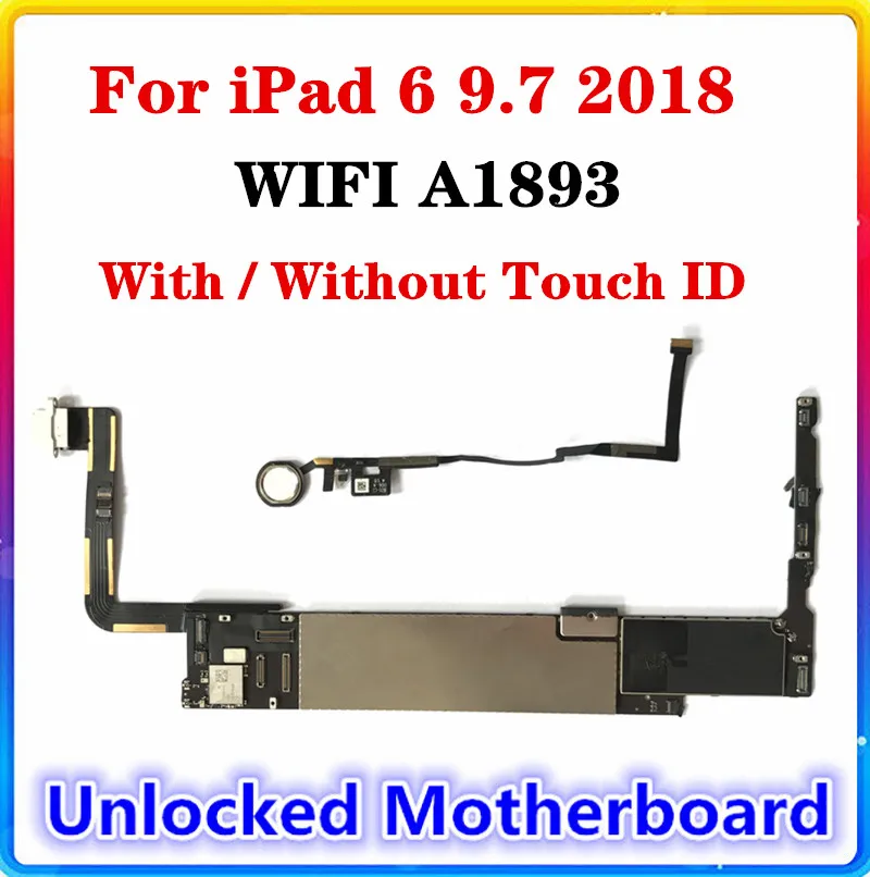 Материнская плата для iPad 6 9 7 2018 WIFI A1893 32 Гб 64 128 ГБ оригинальная замена установленная IOS чистая материнская