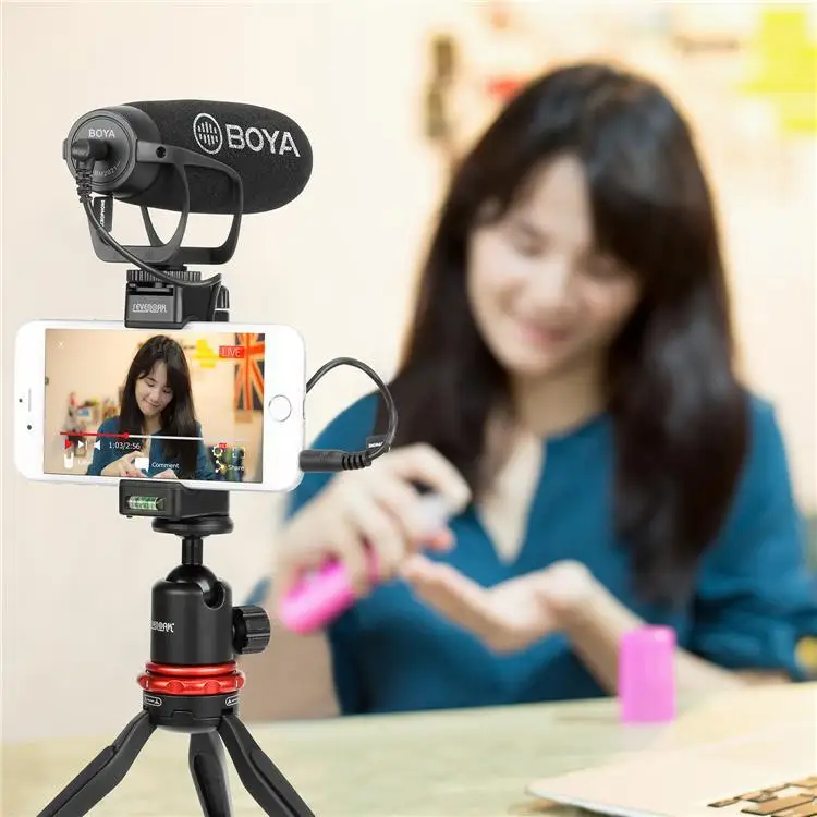 

BOYA BY-BM2021 Cardioid On Camera Microphone for DSLR Nikon Canon Camcorder Phone Microphone with 3.5MM TRS TRRS Cable Adapter