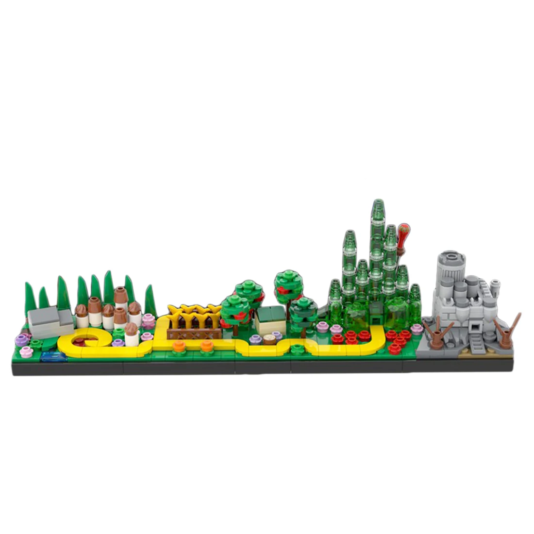

383+Pcs MOC World Street View Castle Field Skyline Building Blocks Model Educational Assembly Bricks Customized Toy Gift For 8+