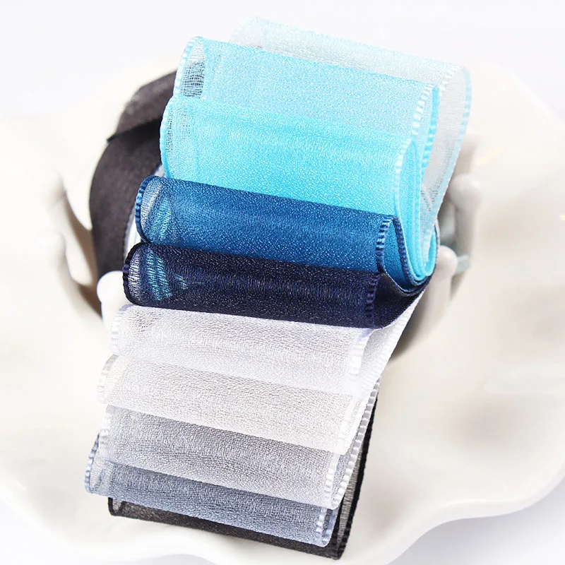 Organza Ribbon 5 yards/roll gift wrapping decoration DIY Christmas silk lace fabric 6/16/25/38 mm ribbon decoration ribbon supplies christmas ribbon organza ribbon wrapping ribbon lace trim ribbon