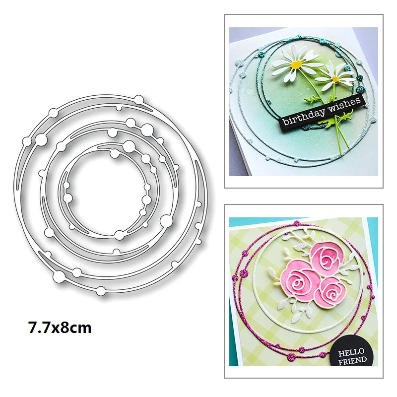 

2020 New Metal Cutting Dies For DIY Scrapbooking 3D Spotty Line Circle Nesting Frame Album Decorative Embossing Craft Dies Cut