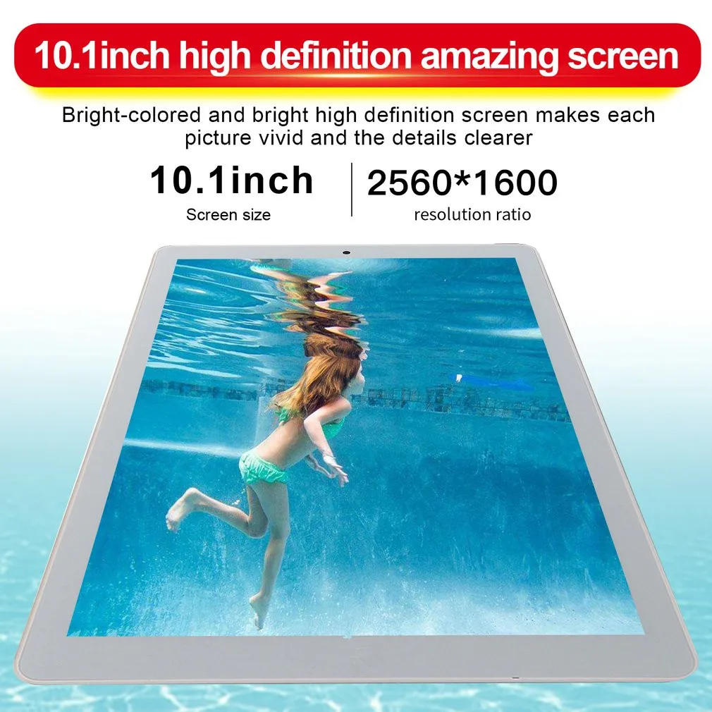  P10 Fashion Tablet 10.1 Inch HD Large Screen Android 8.10 Version Fashion Portable Tablet 6G+128G W