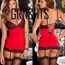 Женское сексуальное нижнее белье с глубоким v-образным вырезом, сексуальное ночное белье с ремнем, Badydoll, ночное белье