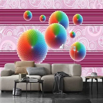 

milofi large wallpaper mural custom 3D colorful three-dimensional circle gorgeous TV background wallpaper mural