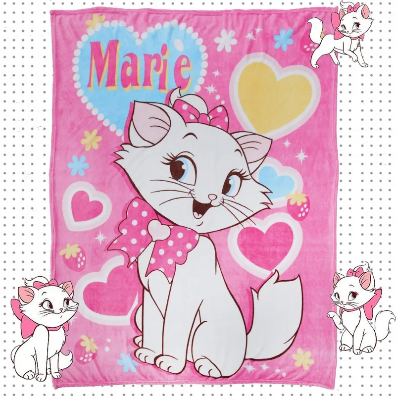 Disney Marie Cat коралловый флис пушистые одеяла на кровать/диван кондиционер спальный чехол постельные принадлежности Простыня для детей девочек