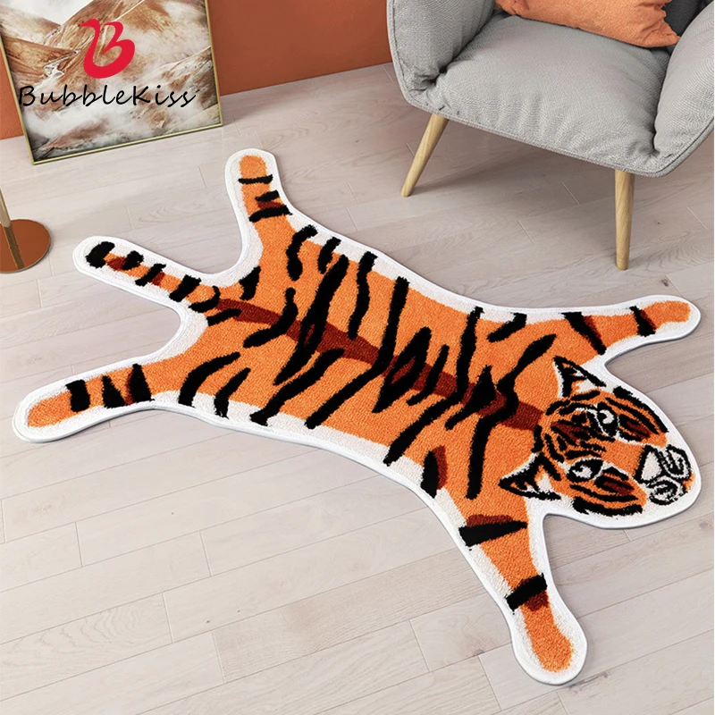 

LOYAlgogo-Creative Cartoon Carpet, форма тигра, домашние Входные Коврики, абсорбент для ванной комнаты, Нескользящие Коврики для спальни, прикроватный Декор