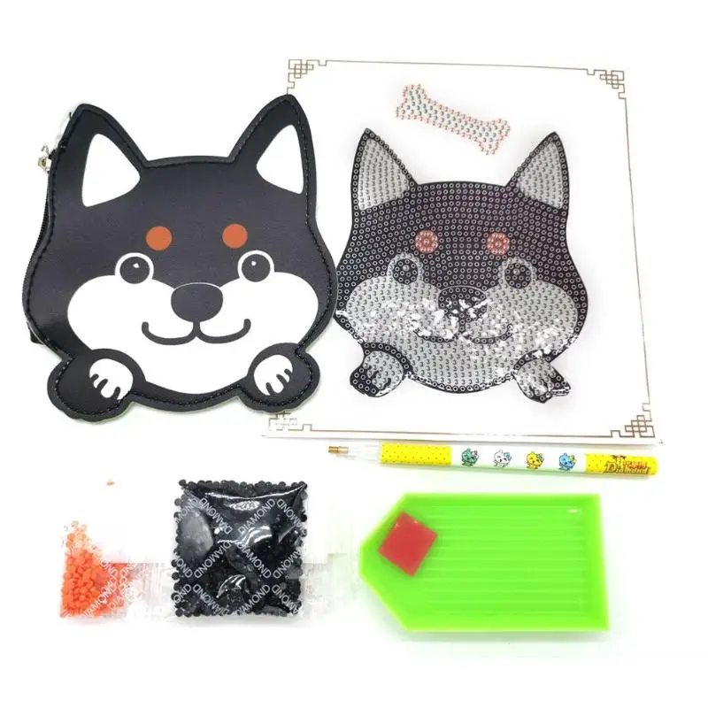 

Practical Creative DIY Special Shaped Diamond Painting Fine Workmanship Long Service Life Cartoon Cat Wallet Bag Girls Gifts