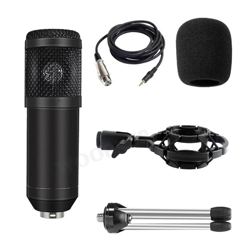 Condenser Microphone BM800 Mixer Kit with V9 Sound Card Audio Podcaster External Streamer Live Broadcast for PC Phone Computer 