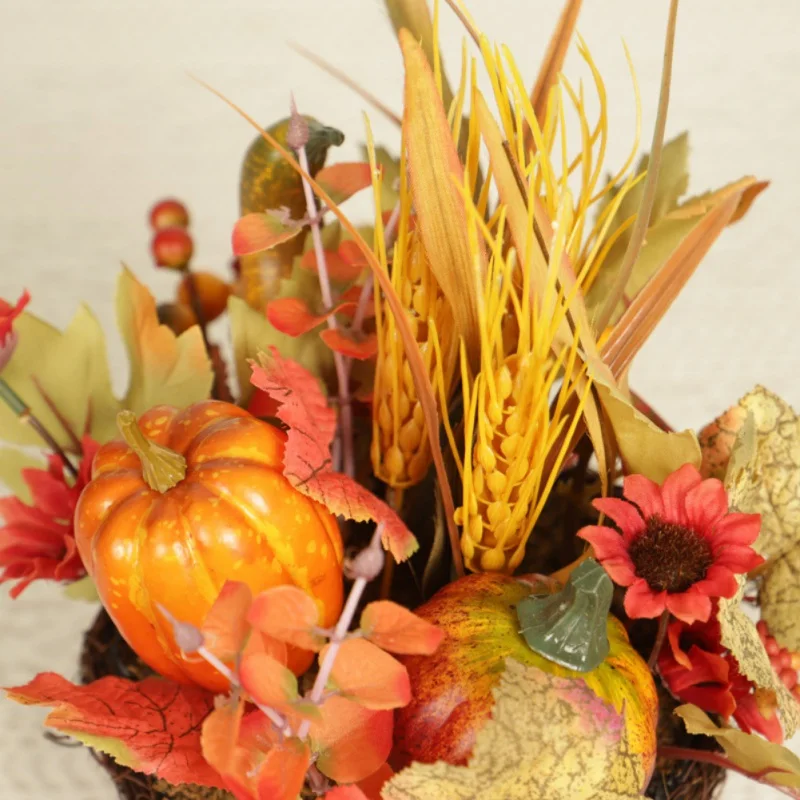 Искусственные бусины в форме цветов кленовые листья ячмень Тыква Корзина стол центральный Осенний сбор урожая декор для Дня благодарения