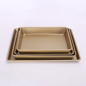 

Creative golden multifunctional household baking tray carbon steel non-stick square tray cheese pizza cake mold 50 pieces