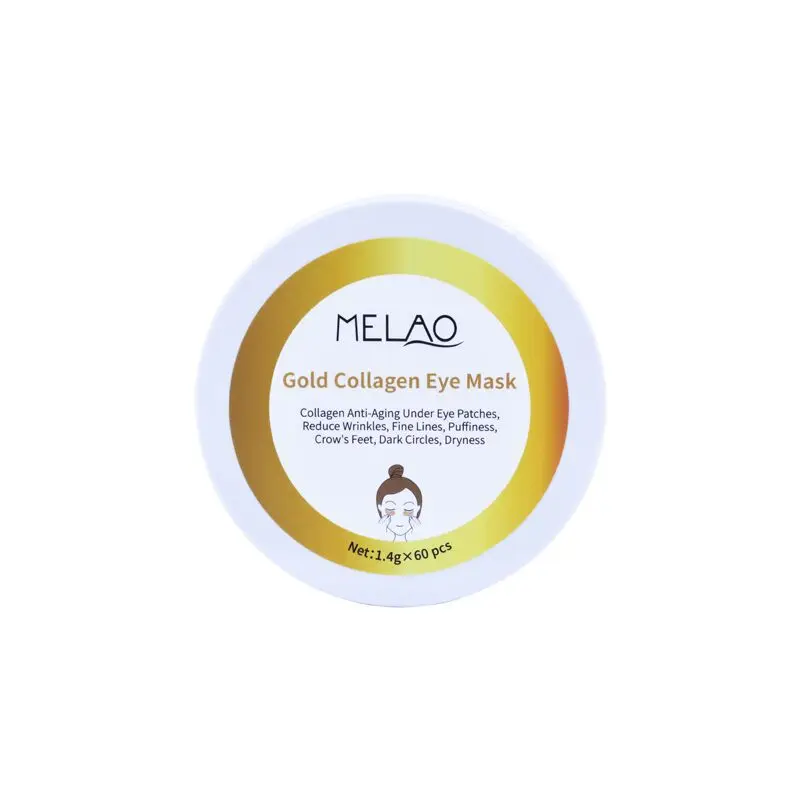 MELAO 60pcs Gold Collagen Eye Masks Patch Moisturizing Wrinkle Fine Lines Removal Firming