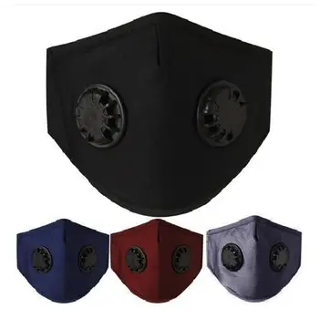 

PM2.5 Universal Dust-proof Anti-fog Filter Pad Haze Pollution with Double Breathing Valve Mouth Mask