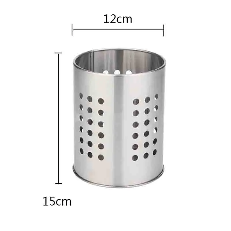 

Organizer Chopsticks Holder Silver Kitchen Circular Stainless Steel Cutlery Drainer Storage Chopsticks