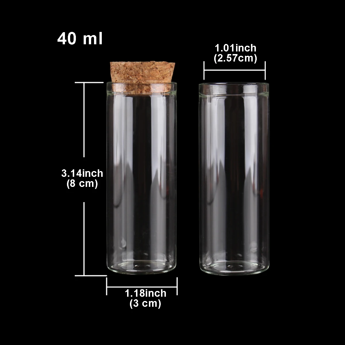 Elegant Glass Test Tubes with Cork Stoppers - Set of 24 Versatile Dragee Jars
