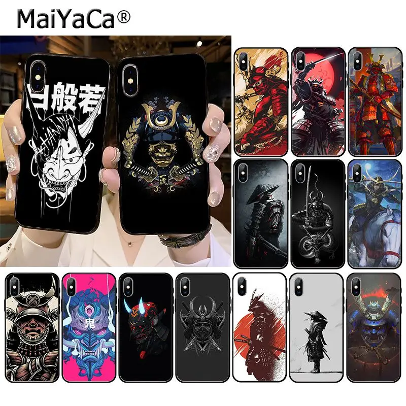 Японская Маска самурая oni аксессуары для телефона чехол iPhone 11 Pro XS MAX XR 8 7 6 Plus 5 5S SE12