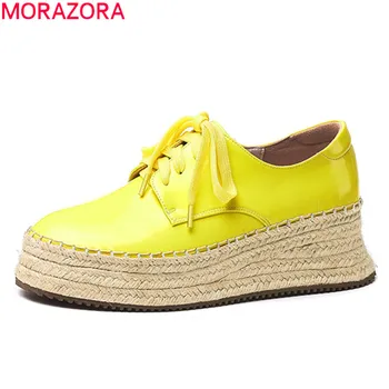 

MORAZORA 2020 New Brand spring autumn women shoes high quality fashion casual shoes comfortable flat heel round toe women flats