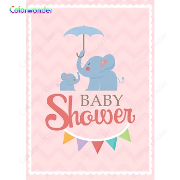 

Pink Cartoon Elephant Backdrops for Photography Children Birthday Party Decor Baby Shower Photography Backgrounds Photo Studio