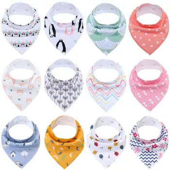 

Baby Bandana Drool Bibs for Boys and Girls,Super Soft Unisex 12 Pack Absorbent Cotton Organic Bib Set,Baby Shower Gift Sets