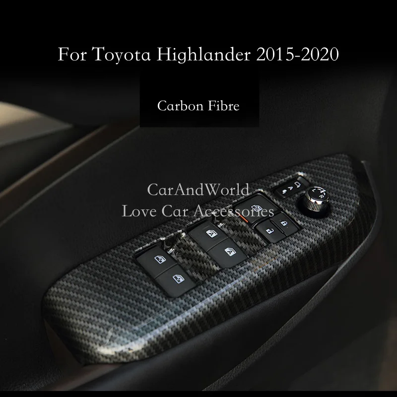 Для Toyota Highlander 2015 2020 Внутренняя дверь окно стекло переключатель крышка