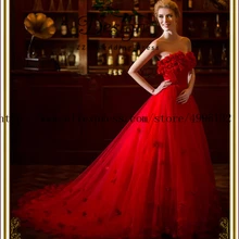 Red Saudi Arabic Flowers Red Vintage Quinceanera Dresses Organza Sweet 16 Off Shoulder Puffy Ball Gown Pageant Dresses