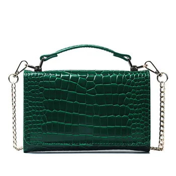 

2020 Customized Genuine Leather Ladies Handbags Vintage Crocodile Pattern Clutch Chain Purse New Fashion Party Crossbody Bag