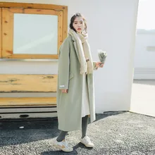 Зимние женские пальто осень и зима новая шерстяная куртка Корейская версия пальто сплошной цвет колледжа ветровка женская