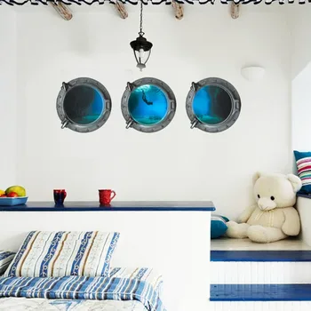 

Stereo Submarine Underwater World Living Room Bedroom Wall Sticker Waterproof Zy Z-1-006