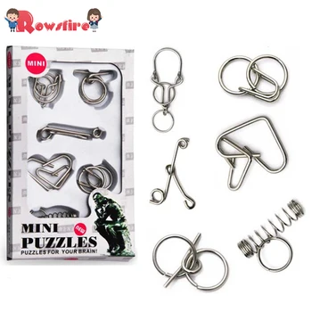 

6Pcs Wire Puzzles Brain Teaser Educational Buckle Lock Toy Set for Children
