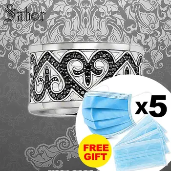 

Ornament Black Wedding Eternity Rings, silver color Zircon Pave Fashion Jewelry Gift For Women thomas