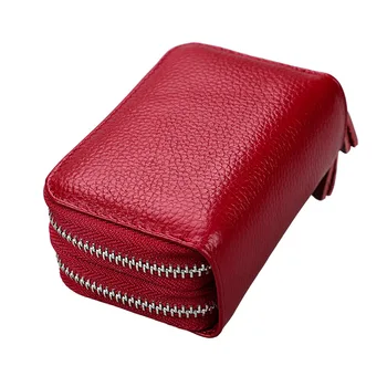 

Ladies Card Holder Antimagnetic RFID First Layer Cowhide Card Case Organ Casual Fashion Card Case Large Capacity Coin Card Case