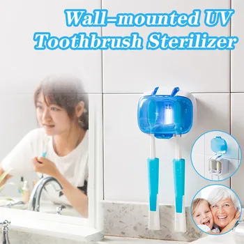 

2020 Hot Sales Home Wall-mounted UV Toothbrush Rack Sterilizer Paste Toothbrush Holder Cup