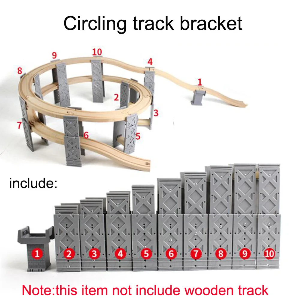 Wooden Railway Track Toy Universal Accessories Competible for Thomas All Brands Track Educational Rail Train Car Toys for Kids 42