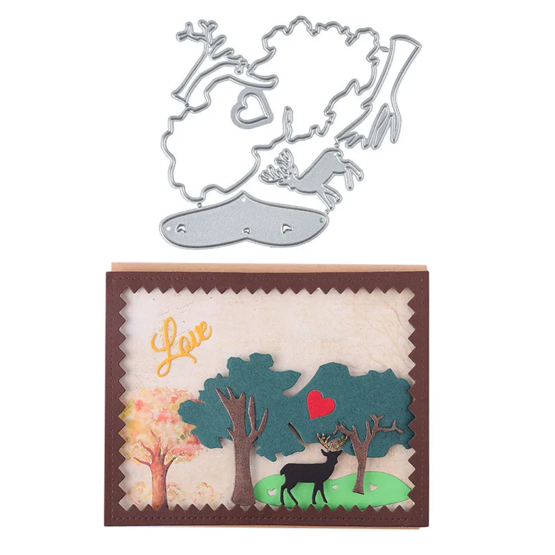 

InLoveArts Love Deer Tree Metal Cutting Dies Scrapbooking Craft Dies Embossing Stencil Die Cut Card Making New Dies for 2019
