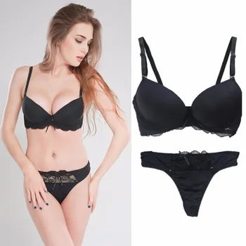 

Women Sexy Deep V Bras set Floral Embroidery Lace Women Underwear Set Bra Female Push Up Bra Set QHAG