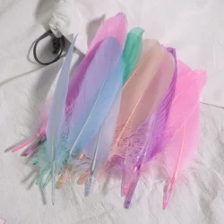 50pcs Natural White Goose Feather Plumes for Decorative Crafts and DIY Projects (Warm color 50pcs)