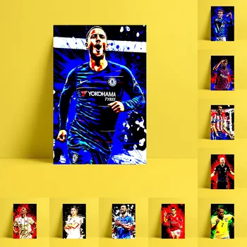 

HD Print Soccer Sports Player Oil Painting Home Decor Wall Art on Canvas Eden Hazard Franck Ribery Eduardo Salvio Etc.