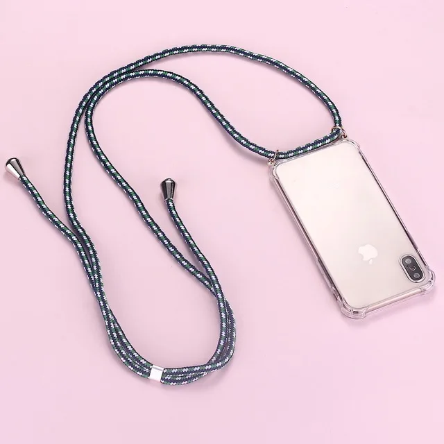 Ожерелье ремешок чехол для телефона для samsung Galaxy A50 A30 A20 Note10 Plus ремешок шнур цепь крышка для samsung Note 10pro 10 Plus чехол - Цвет: White Green